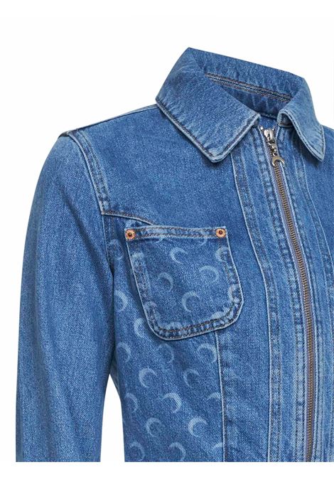 giacca trucker con zip donna blu MARINE SERRE | WJA076ACDEN0002BL05